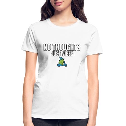 No Thoughts Just Vibes Funny Frog Shirt - Gildan Ultra Cotton Ladies T-Shirt
