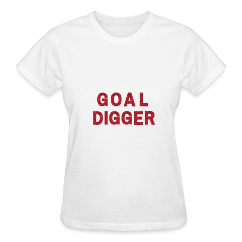 Red Glitter Goal Digger - Gildan Ultra Cotton Ladies T-Shirt