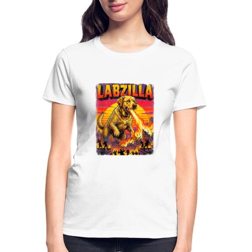 Labzilla Giant Yellow Labrador Monster Tee - Gildan Ultra Cotton Ladies T-Shirt