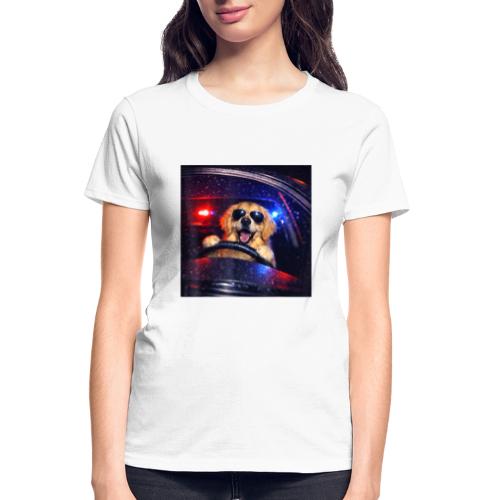 Funny Police Golden Retriever Meme Tee - Gildan Ultra Cotton Ladies T-Shirt
