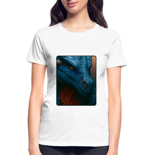 Turquoise Dragon Fire Eye Design - Gildan Ultra Cotton Ladies T-Shirt