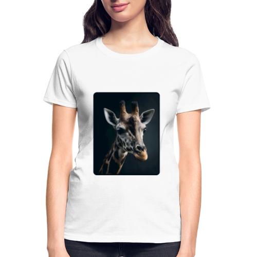 Majestic Giraffe Artistic Portrait Design - Gildan Ultra Cotton Ladies T-Shirt