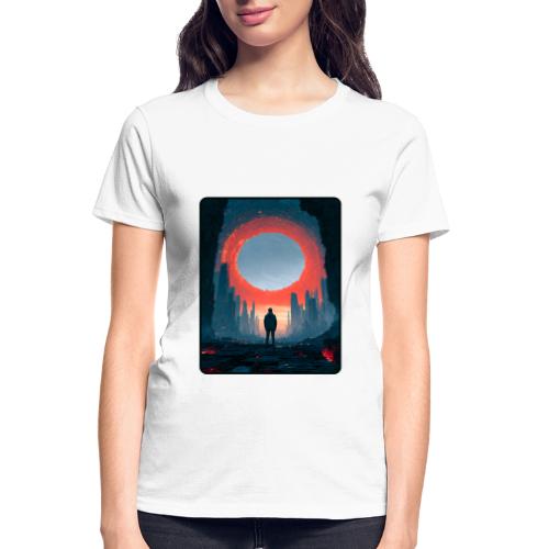 Cosmic Portal Future City Design - Gildan Ultra Cotton Ladies T-Shirt