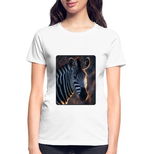 Majestic Zebra Sunset Portrait Design - Gildan Ultra Cotton Ladies T-Shirt