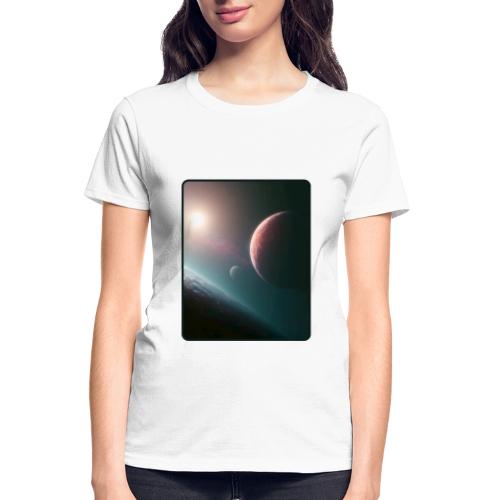 Deep Space Planet Horizon Art - Gildan Ultra Cotton Ladies T-Shirt