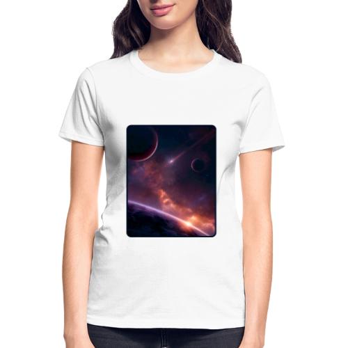 Cosmic Sunset Nebula Space Art - Gildan Ultra Cotton Ladies T-Shirt