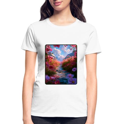 Dreamy Cosmos Valley Landscape Art - Gildan Ultra Cotton Ladies T-Shirt