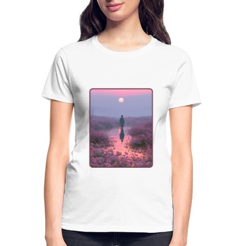 Ethereal Sunset Flower Field Art - Gildan Ultra Cotton Ladies T-Shirt