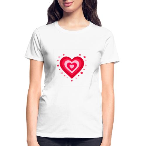 Layered Red & Pink Heart – Cute Valentine Love - Gildan Ultra Cotton Ladies T-Shirt