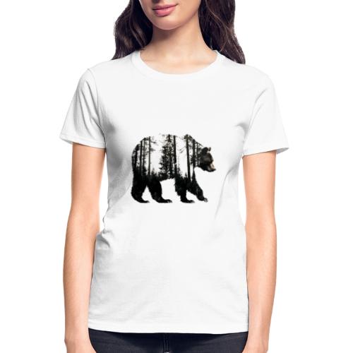 Evergreen Bear Silhouette - Gildan Ultra Cotton Ladies T-Shirt