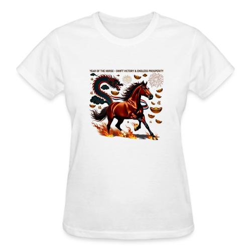 Year of the Horse Victory T Shirt, Lunar New Year - Gildan Ultra Cotton Ladies T-Shirt