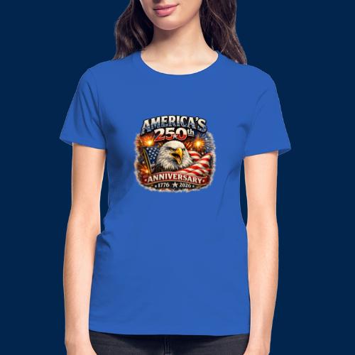 America 250th Anniversary Timeline Design - Gildan Ultra Cotton Ladies T-Shirt