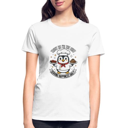 cute Penguin Chef-Funny Cartoon Daily Happiness - Gildan Ultra Cotton Ladies T-Shirt