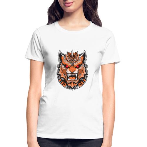 Tribal Demon Wolf Mask - Gildan Ultra Cotton Ladies T-Shirt