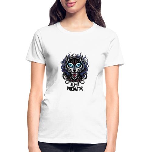 Alpha Predator Wolf Fierce Neon Eyes - Gildan Ultra Cotton Ladies T-Shirt
