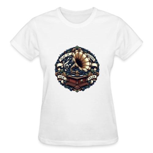 Ornate Phonograph T-Shirt - Gildan Ultra Cotton Ladies T-Shirt
