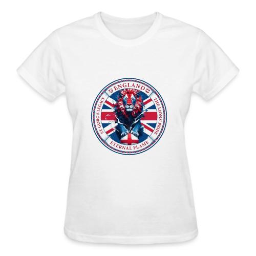 England Lion Emblem T Shirt, Flag Pride Gift - Gildan Ultra Cotton Ladies T-Shirt