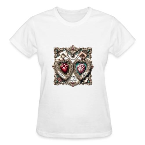 Keeper of My Deepest Love Victorian Locket T-Shirt - Gildan Ultra Cotton Ladies T-Shirt
