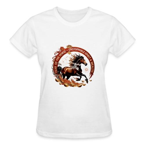 Year of the Horse Fiery Spirit T Shirt, Lunar New - Gildan Ultra Cotton Ladies T-Shirt