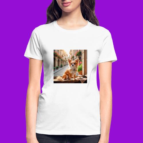 Morning coffee Chihuahua - Gildan Ultra Cotton Ladies T-Shirt