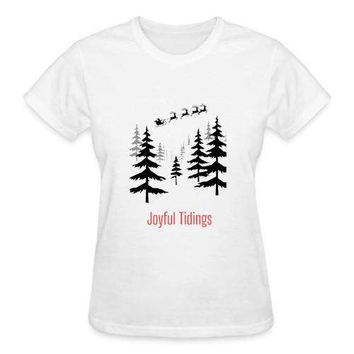Joyful Tidings Christmas T-Shirt - Gildan Ultra Cotton Ladies T-Shirt