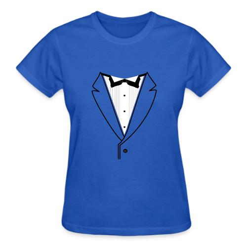 Tuxedo Plain w. Black Lines - Gildan Ultra Cotton Ladies T-Shirt