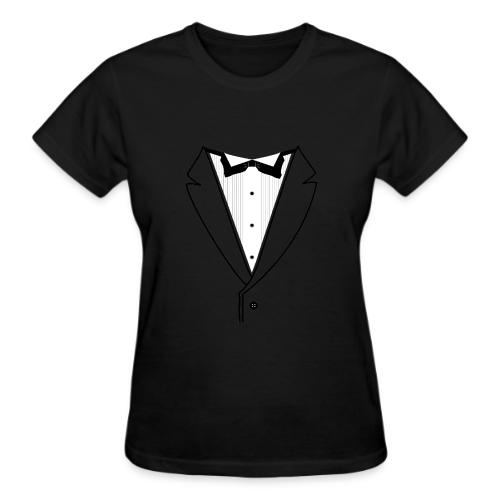 Tuxedo Plain w. Black Lines - Gildan Ultra Cotton Ladies T-Shirt