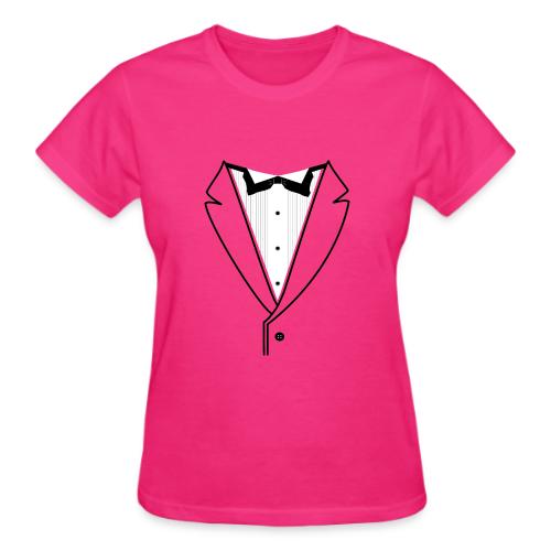 Tuxedo Plain w. Black Lines - Gildan Ultra Cotton Ladies T-Shirt