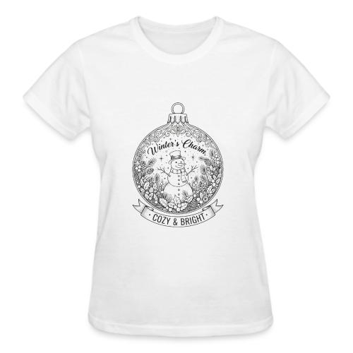 Festive Snowman T-Shirt - Gildan Ultra Cotton Ladies T-Shirt