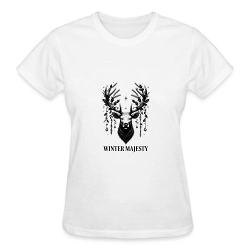 Majestic Reindeer T-Shirt, Poster, & Mug - Gildan Ultra Cotton Ladies T-Shirt