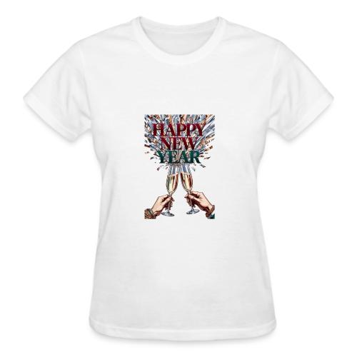 Toasting Hands T-Shirt Confetti Shower Premium - Gildan Ultra Cotton Ladies T-Shirt
