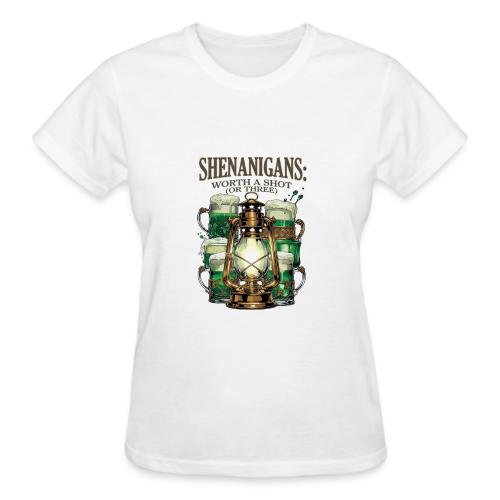 Worth a Shot Lantern Toast Graphic Tee - Gildan Ultra Cotton Ladies T-Shirt