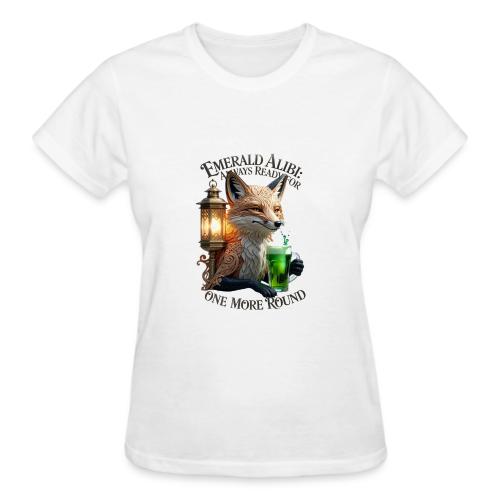 Emerald Alibi Fox Graphic Tee - Gildan Ultra Cotton Ladies T-Shirt