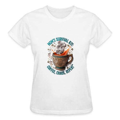 Mom's Survival Kit Tee | Coffee Chaos - Gildan Ultra Cotton Ladies T-Shirt