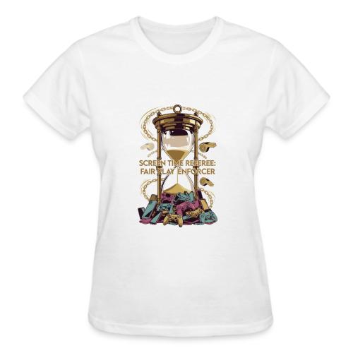 Screen Time Referee T Shirt, Fair Play Enforcer - Gildan Ultra Cotton Ladies T-Shirt