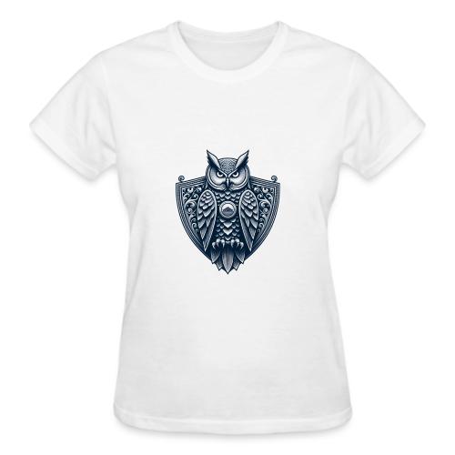 Night Watch Owl T Shirt, Sarcastic Dad Gift - Gildan Ultra Cotton Ladies T-Shirt