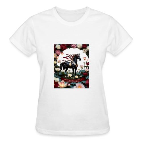 Year of the Horse Harmony T Shirt, Lunar New Year - Gildan Ultra Cotton Ladies T-Shirt