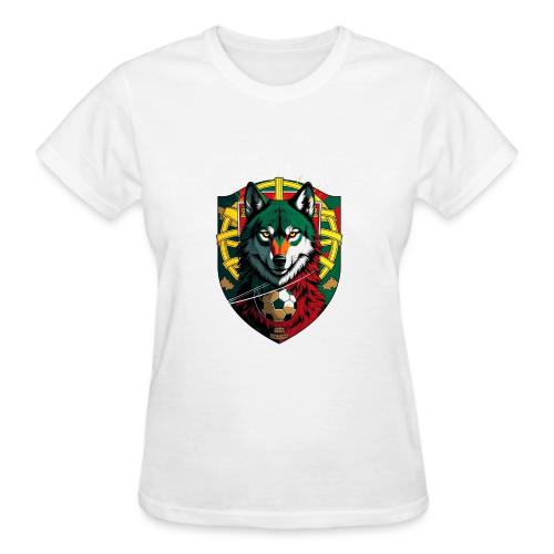 Portugal Iberian Wolf Soccer T Shirt,Football Gift - Gildan Ultra Cotton Ladies T-Shirt