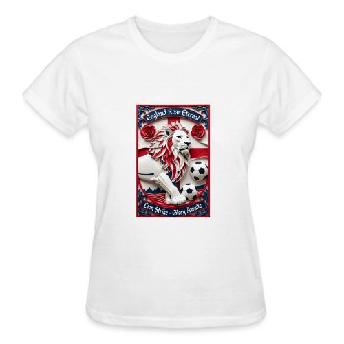 England Lion Soccer T Shirt, Football Pride Gift - Gildan Ultra Cotton Ladies T-Shirt