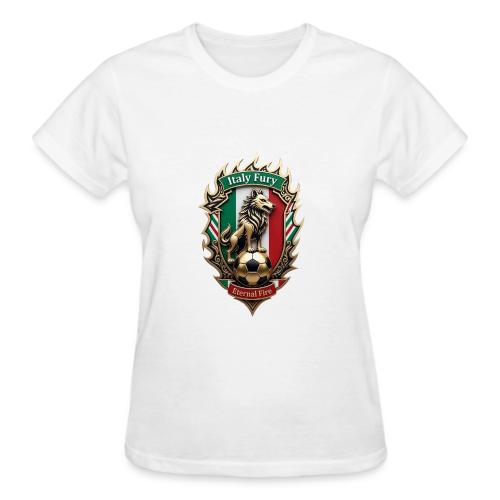 Italy Wolf Fury T-Shirt, Italian Flag Pride Gift - Gildan Ultra Cotton Ladies T-Shirt