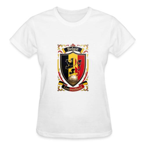 Belgium Lion Crest T-Shirt, Belgian Flag Gift - Gildan Ultra Cotton Ladies T-Shirt