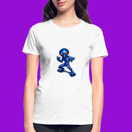 Angry Blue Alien - Gildan Ultra Cotton Ladies T-Shirt
