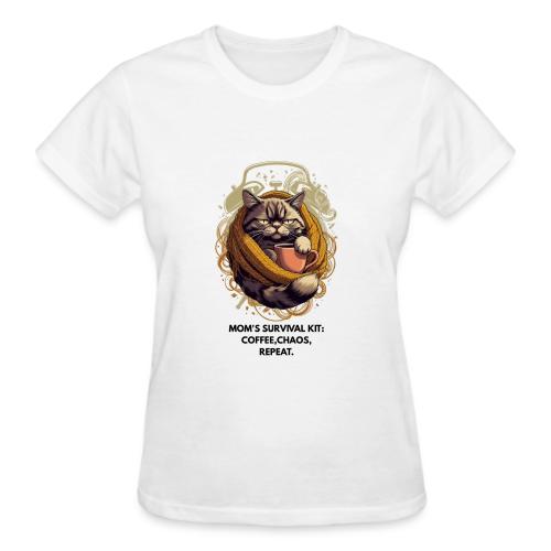 Powered by Sarcasm Cat Tee - Gildan Ultra Cotton Ladies T-Shirt