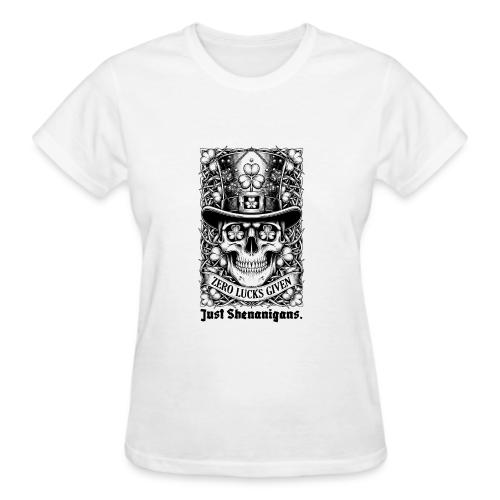 Salty Shamrock Skull T-Shirt - Gildan Ultra Cotton Ladies T-Shirt