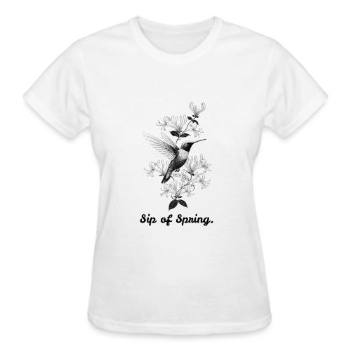 Hummingbird T-Shirt, Honeysuckle Vine - Gildan Ultra Cotton Ladies T-Shirt