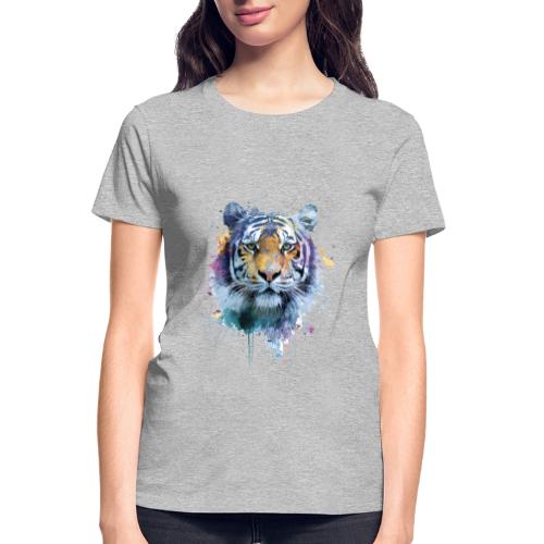 Splash-Art Tiger Face - Gildan Ultra Cotton Ladies T-Shirt