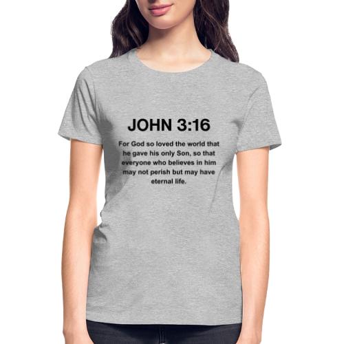John 3:16 Christian Apparel – Bible Verse Clothing - Gildan Ultra Cotton Ladies T-Shirt
