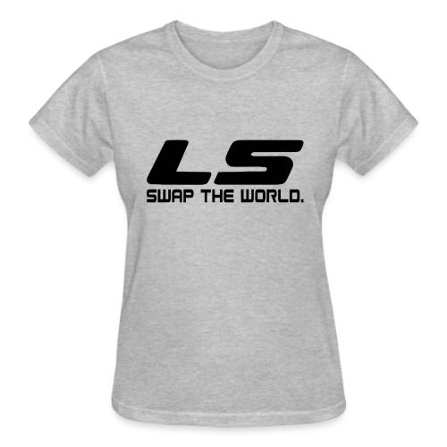 LS Swap The WORLD (Back and Front) - Gildan Ultra Cotton Ladies T-Shirt