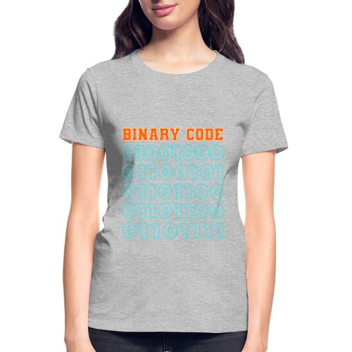 Say Hello in Binary code - Gildan Ultra Cotton Ladies T-Shirt