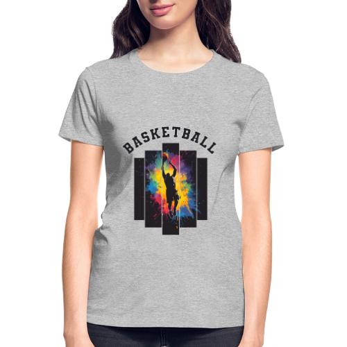 Basketball Slam Dunk Splash Design - Gildan Ultra Cotton Ladies T-Shirt